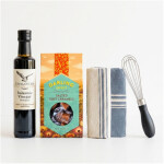 “Customisable kitchen gift set with towel duo and pantry items”