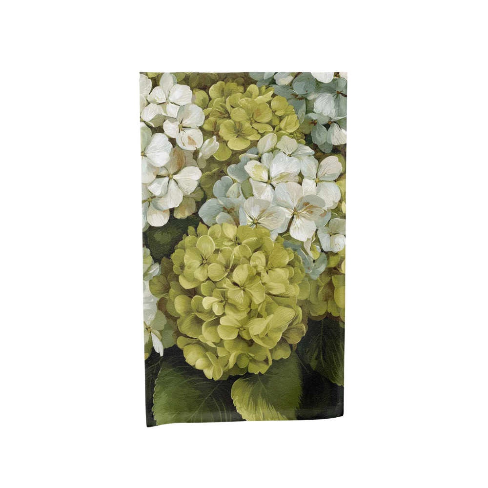 Summerhouse table runner botanical hydrangea design,