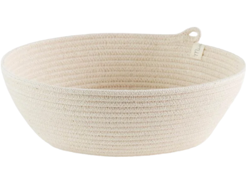 Handmade cotton rope bowl basket Ivory