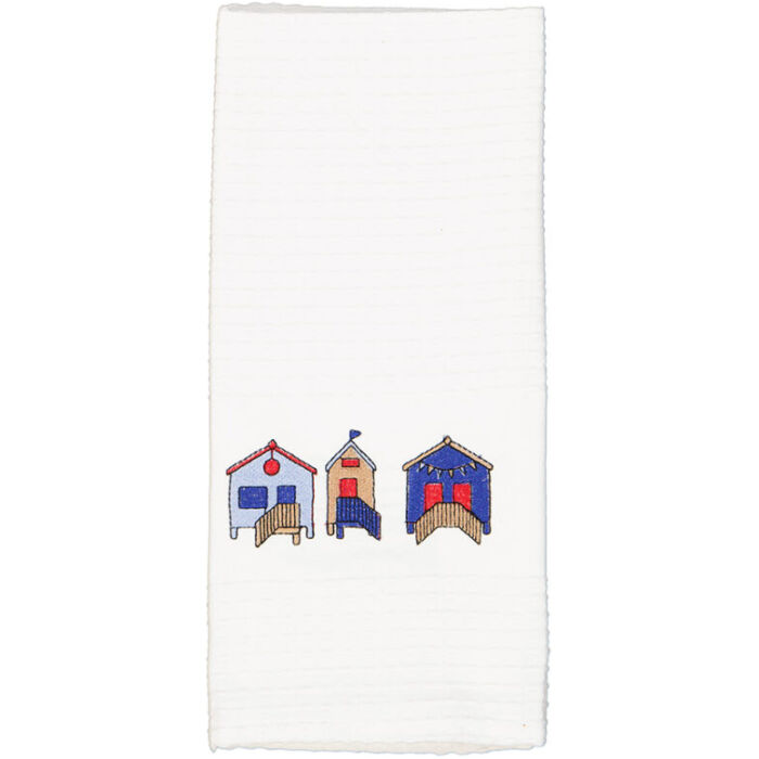 Linen House Tea Towel – Waffle Cotton with Embroidered Design (44x65cm) - Image 3