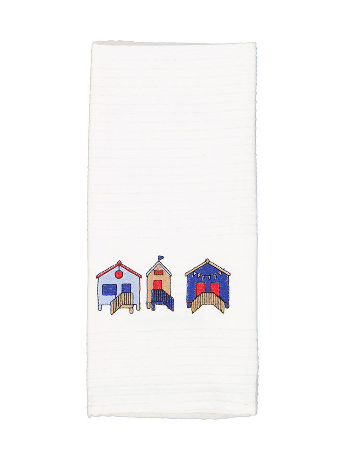 Linen House Tea Towel – Waffle Cotton with Embroidered Design (44x65cm) - Image 3