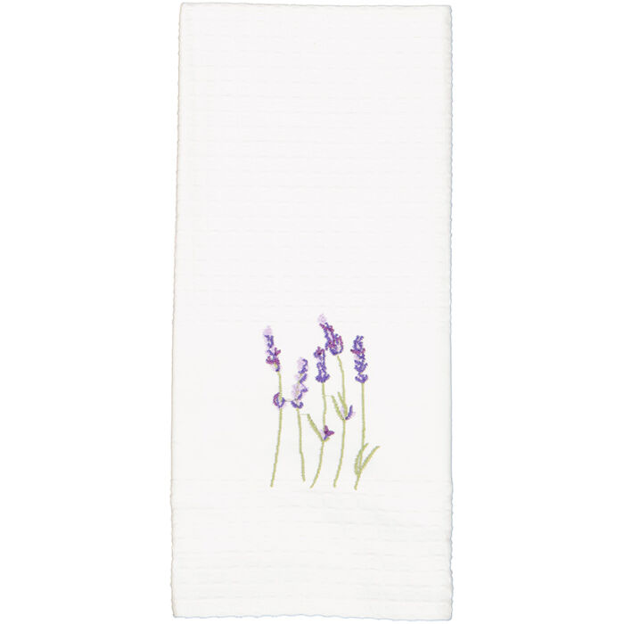 Linen House Tea Towel – Waffle Cotton with Embroidered Design (44x65cm) - Image 2