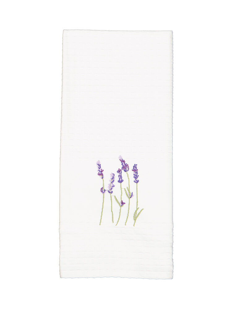 Linen House Tea Towel – Waffle Cotton with Embroidered Design (44x65cm) - Image 2