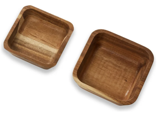 Acacia wood bowl set