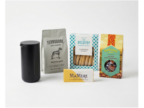 Timemore French Press and artisan confectionery gift collection